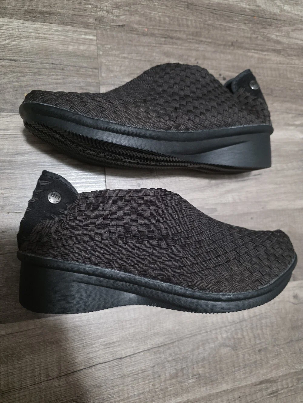 Nwt Bernie Mev Gem Yael Woven Slip-On Wedge Shoes Brown Bootie Comfort Shoe Y2K